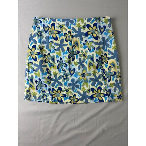 Retro Mod 60s Inspired Mini Skirt Medium Floral Groovy - Picture 1 of 4